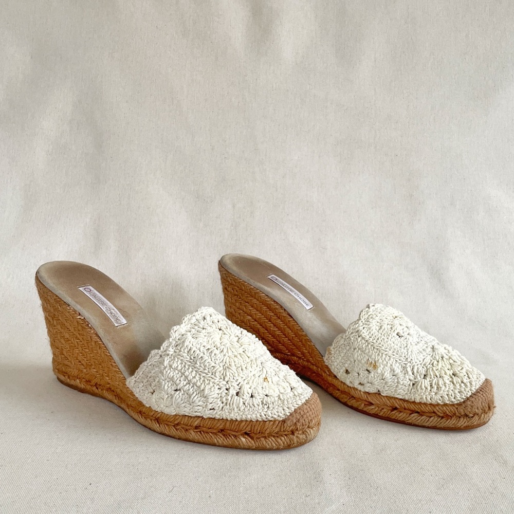 Cream Crochet Espadrille Slides by L’autre Chose